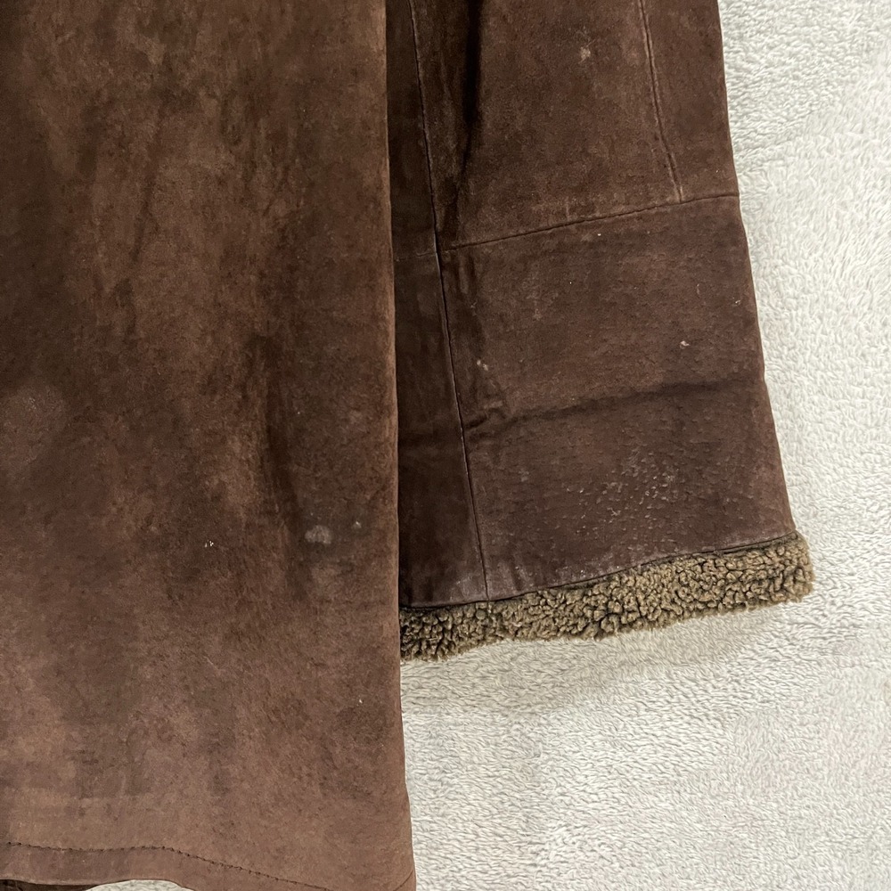 Vintage Bagatelle Coat Womens Medium Brown Suede Faux Fur Quilted 90s Western‎ - Picture 8 of 15